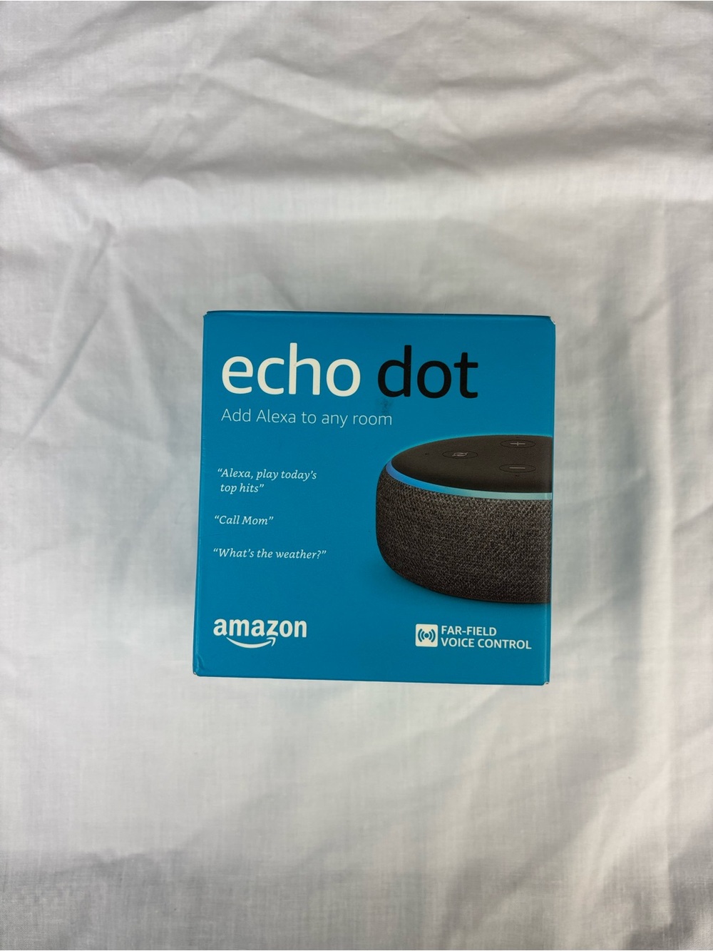 Amazon Echo Dot Smart Speaker - Bright Blue Box